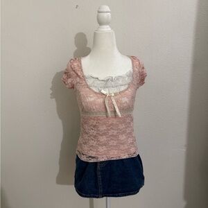 Pink laced top